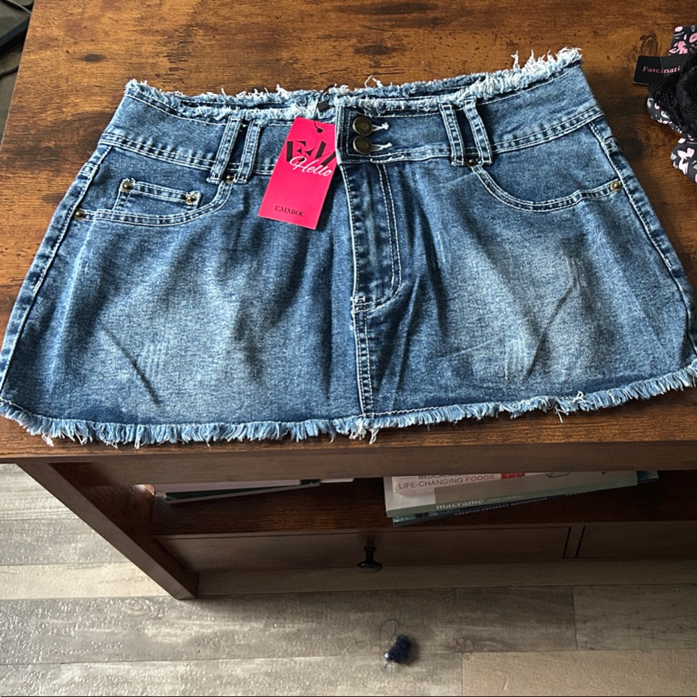 Blue Denim Skirt by Exhale